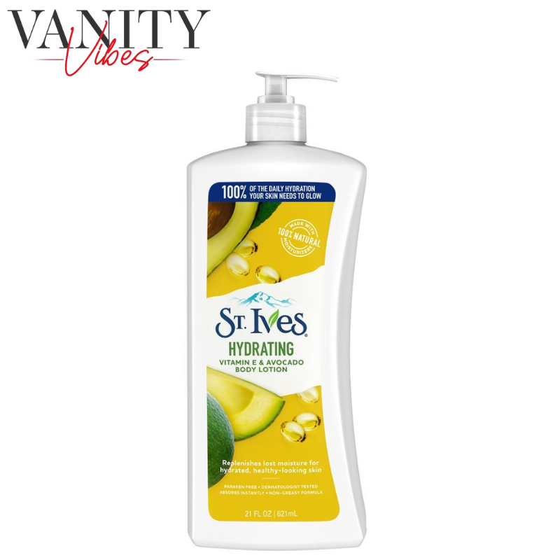 St. Ives Hydrating Vitamin E & Avocado Body Lotion Paraben Free 621ml