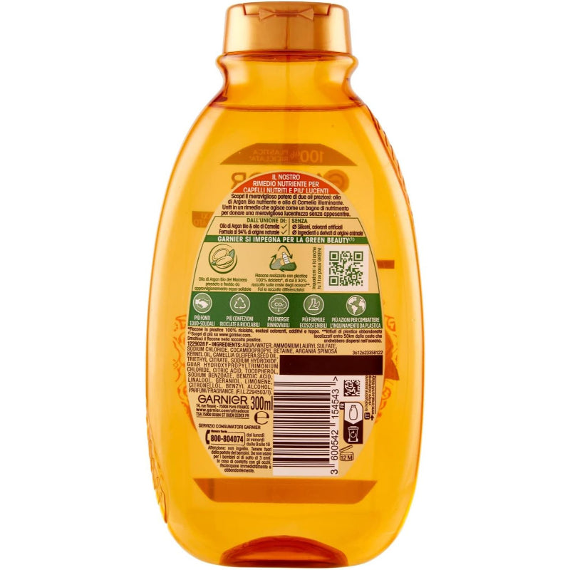 Garnier Ultra Dolce Shampoo Meravigliosi Argan & Camelia 300ml Nourishing & Smooth Hair Care