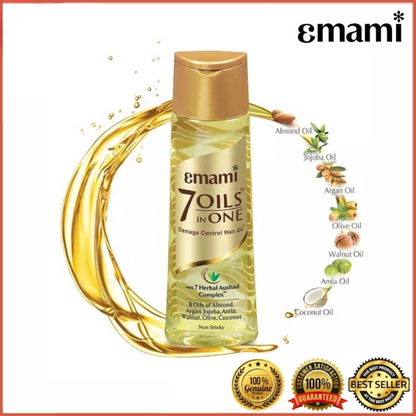 Emami 7 Oils in One Damage Control Hair Oil 200ml - Nourishing Hair Care Oil for Hair Fall Control, Smooth Shiny & Strong Hea