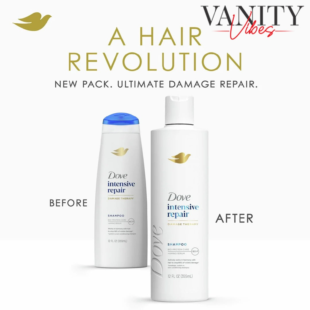 Dove Damage Therapy Intensive Repair Shampoo 355ml (12 oz) - Bio-Protein Care Technology & Amino Serum (USA)
