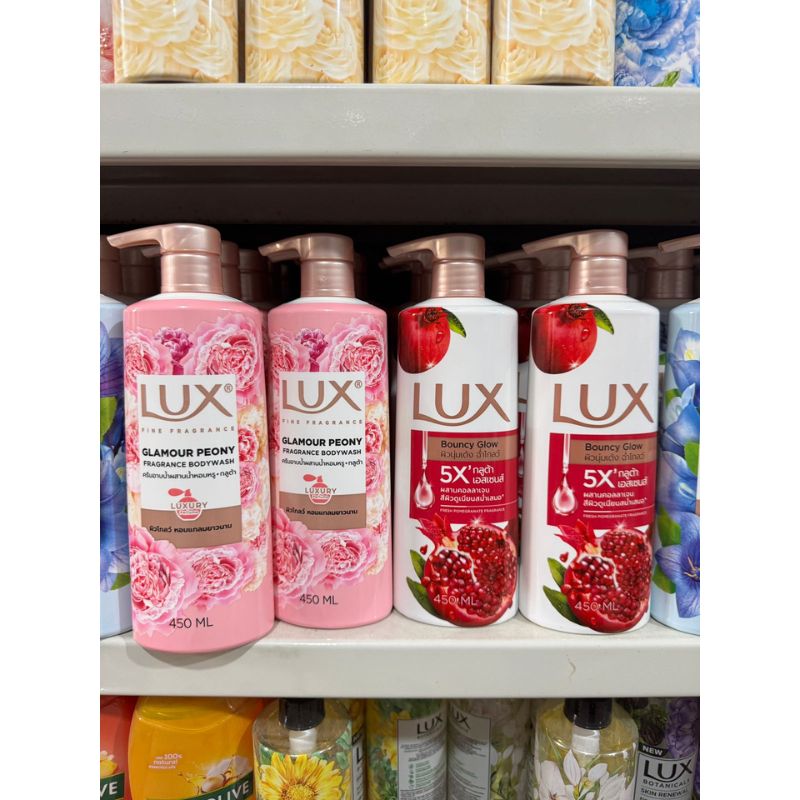 Lux Fine Fragrance Glamour Peony Body Wash 450ml - Luxurious Shower Gel for Soft, Smooth & Long Lasting Floral Fragrance Skin
