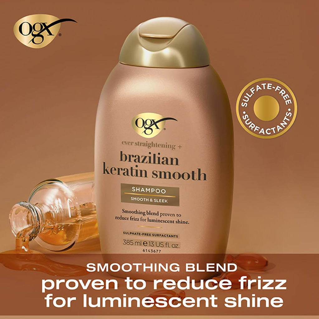 OGX Ever Straightening + Brazilian Keratin Smooth & Sleek Shampoo 385ml