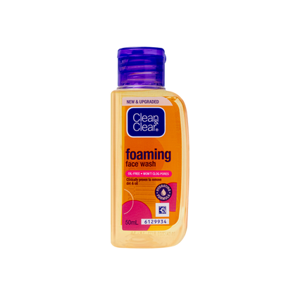 New & Improved Clean & Clear Foaming Face Wash 50ml – Oil Free Cleanser, Won’t Clog Pores, Removes Dirt & Oil