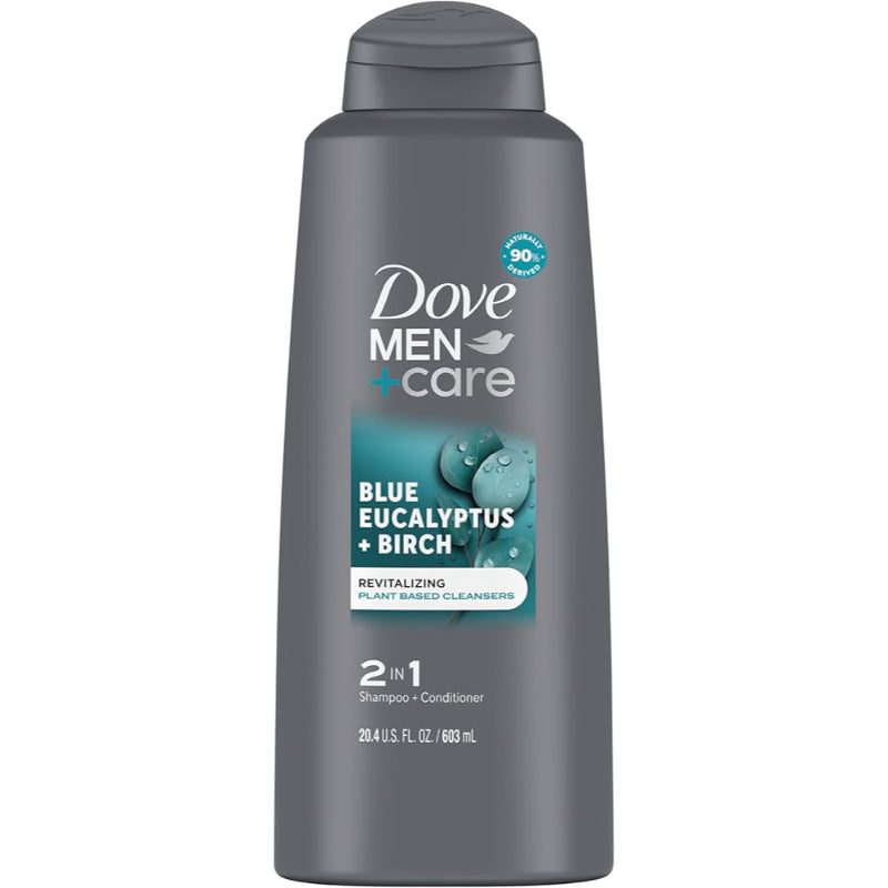 Dove Men+Care Blue Eucalyptus + Birch 2-in-1 Shampoo & Conditioner 603ml Refreshing Clean & Stronger Hair