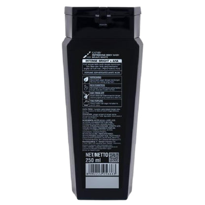 Gatsby Intense Bright Refreshing Brave White Body Wash 250ml - Deep Cleansing Shower Gel for Bright Skin, Long Lasting Fresh 