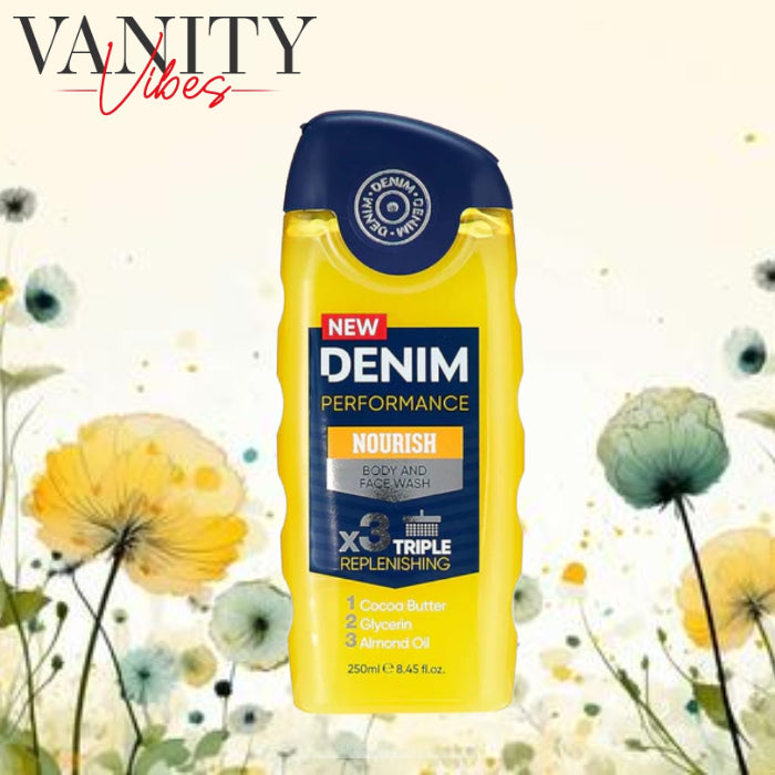 Denim Performance Nourish Body and Face Wash X 3 Triple Replenshing 250 ml