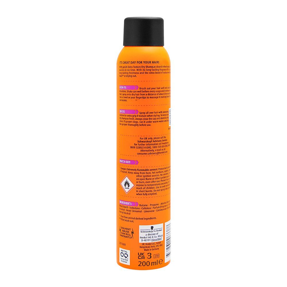 Schwarzkopf Got2b Dry Shampoo with Grapefruit & Amber 200 ml Extra Texture & Fresh Oil Control