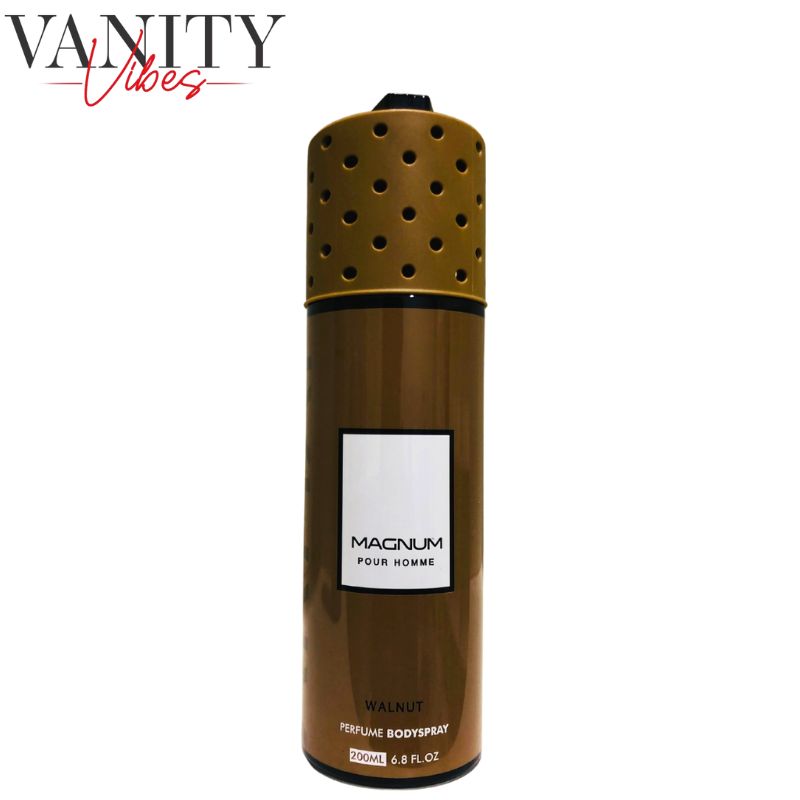Armaf Magnum Pour Homme Walnut Perfume Body Spray 200ml Masculine Warm & Woody Fragrance
