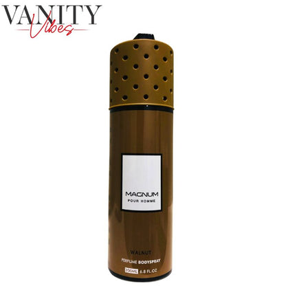 Armaf Magnum Pour Homme Walnut Perfume Body Spray 200ml Masculine Warm & Woody Fragrance