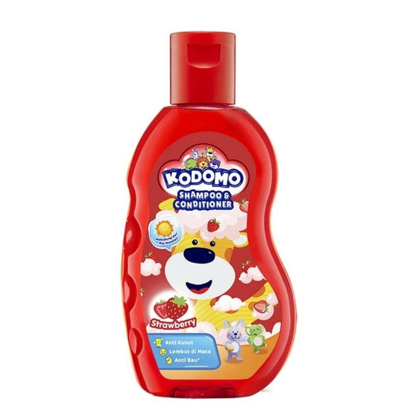 Kodomo Strawberry Antibacterial Shampoo & Conditioner For Kids 200ml