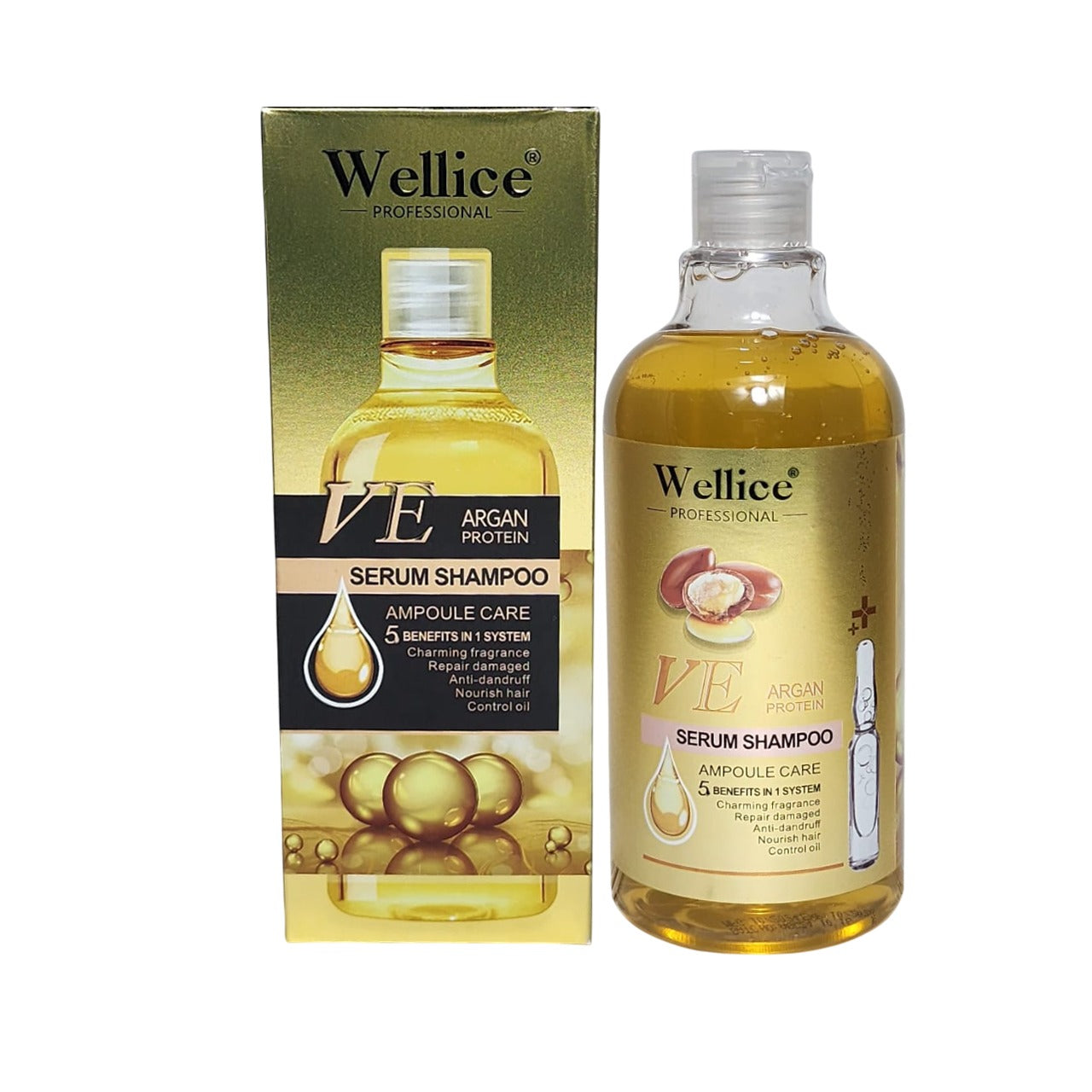 Wellice VE Argan Protein Serum Shampoo Ampoule Care 500ml – Deep Repair & Nourishing Hair Care for Smooth, Shiny & Strong Hai
