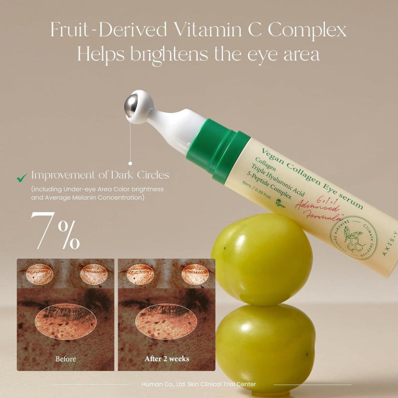 AXIS-Y Vegan Collagen Eye Serum 10 ml Reduces Puffiness & Smooths Fine Lines 10ml (K Beauty)