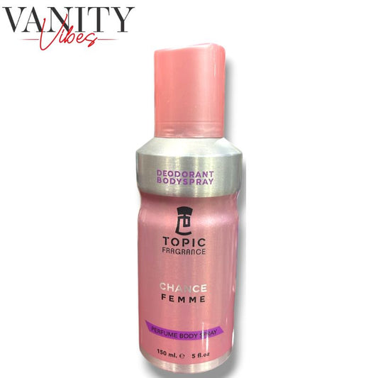 Topic Fragrance Chance Femme Perfume Body Spray 150ml Long-Lasting Elegant Fragrance for Women