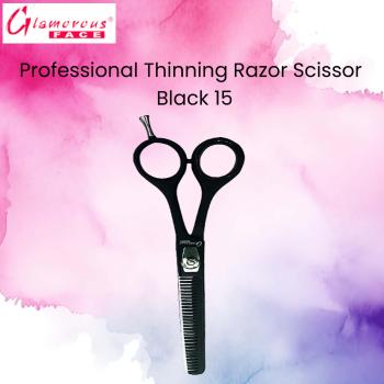 Glamorous Face Professional Thinning Razor Scissor Black 15
