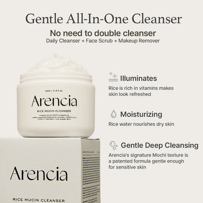 Arencia Rice Mucin Cleanser by Arencia Artisans 120 g Gentle Hydrating & Brightening Cleanse (K Beauty)
