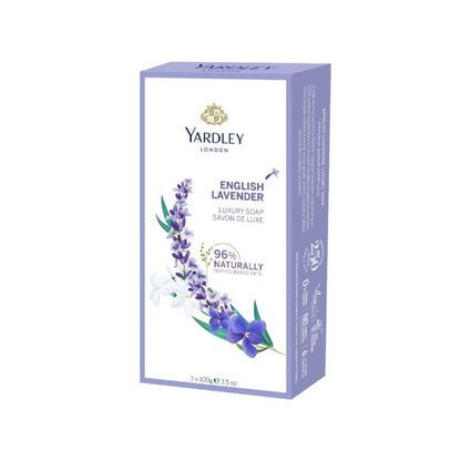 Yardley London Luxury Bath Soap with English Lavender Extracts 3 × 100 g Gentle Cleansing & Relaxing Fragrance
