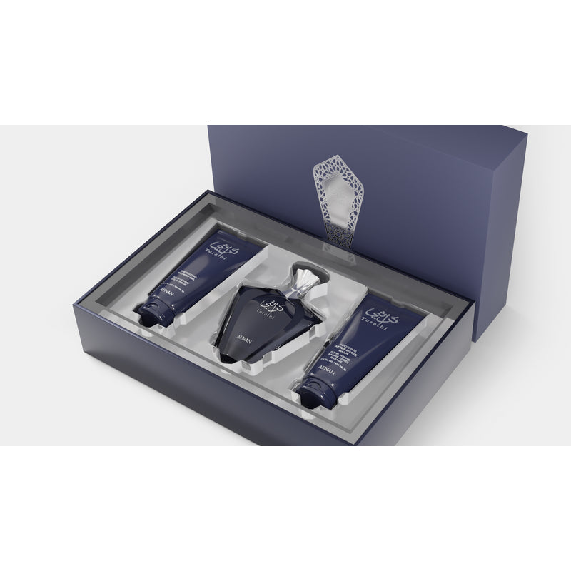 Gift Set Turathi Pour Homme Blue by Afnan Eau de Parfum 100ml+Shower Gel 100ml+After Shave 100ml Gift Set for Men