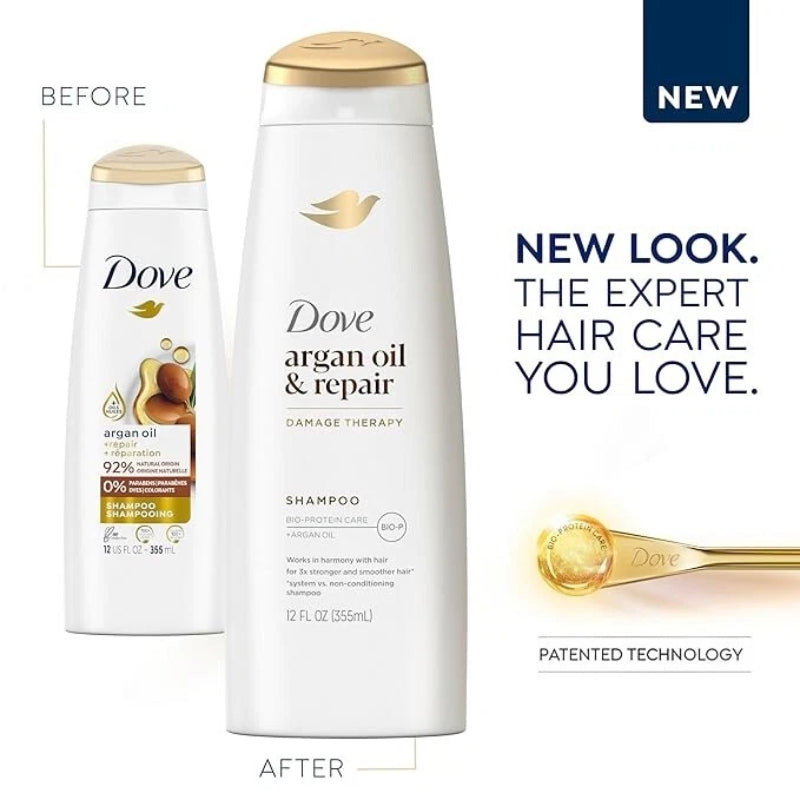 Dove Argan Oil & Repair Damage Therapy Shampoo 355ml