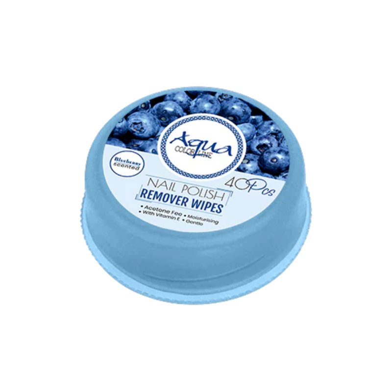 Aqua Color Line Nail polish Remover Pad 40 Pieces (Blueberry)