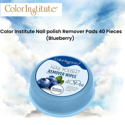 Color Institute Nail polish Remover Pads 40 Pieces (Blueberry)