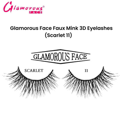 Glamorous Face Faux Mink 3D Eyelashes (Scarlet 11)