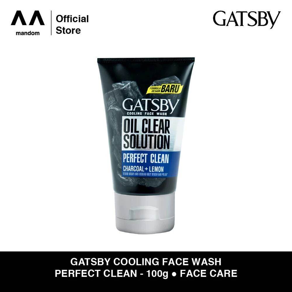Gatsby Oil Clear Solution Perfect Clean Charcoal + Lemon Cooling Face Wash 100g - Deep Cleansing Oil Control Charcoal Face Wa