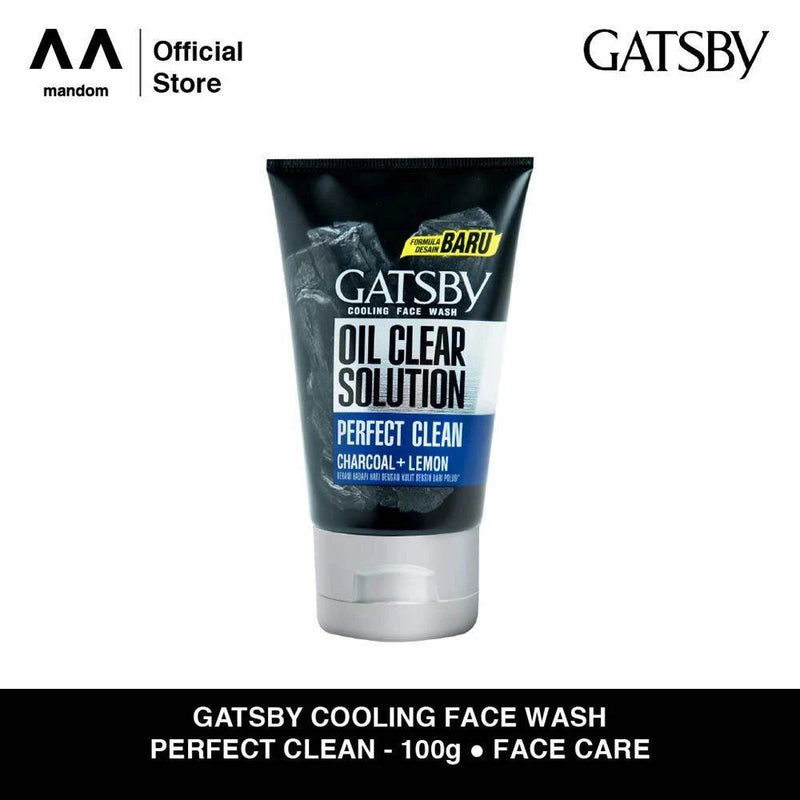 Gatsby Oil Clear Solution Perfect Clean Charcoal + Lemon Cooling Face Wash 100g - Deep Cleansing Oil Control Charcoal Face Wa
