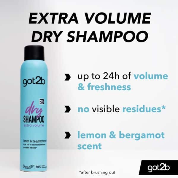 Schwarzkopf Got2b Dry Shampoo with Lemon & Bergamot 200 ml Extra Volume & Fresh Oil Control
