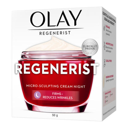 Olay Regenerist Micro-Sculpting Night Cream 50g – Firming Moisturiser that Reduces Wrinkles & Improves Skin Elasticity