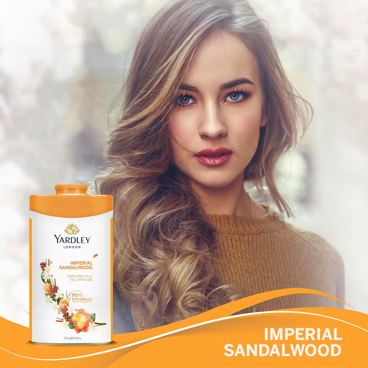 Yardley London Imperial Sandalwood Perfumed Talcum Powder 125g - Long Lasting Fragrance for Men & Women