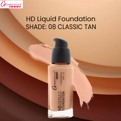 Glamorous Face HD Liquid Foundation (08 Classic Tan)