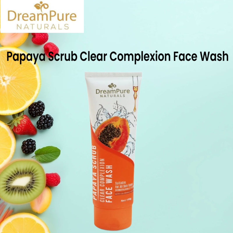 Dream Pure Papaya Scrub Clear Complexion Face Wash 100g