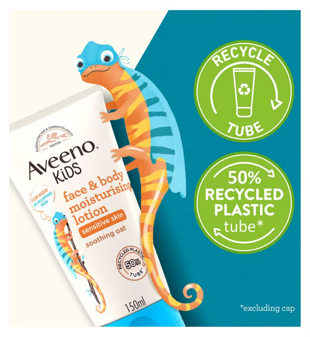 Aveeno Kids Face & Body Moisturising Lotion 150ml – Soothing Oat Formula for Sensitive Skin
