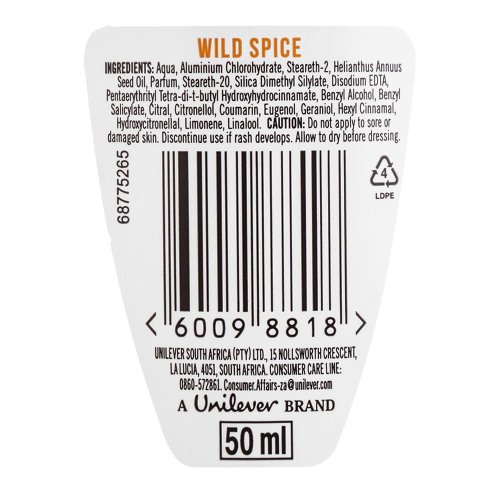 AXE Wild Spice Anti Sweat Deodorant Roll On 50ml
