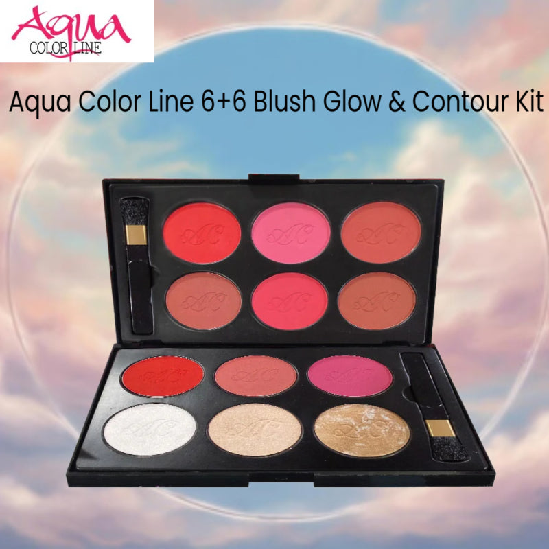 Aqua Color Line 6+6 Blush Glow & Contour Kit