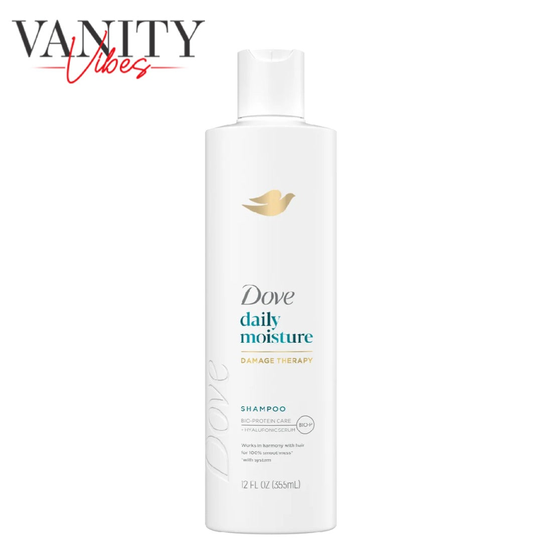 Dove Damage Therapy Daily Moisture Shampoo for Dry Hair with Bio-Protein Care Technology & Hyaluronic Serum 355ml (12 Fl Oz) 