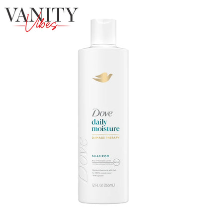 Dove Damage Therapy Daily Moisture Shampoo for Dry Hair with Bio-Protein Care Technology & Hyaluronic Serum 355ml (12 Fl Oz) 