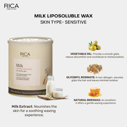 Rica Milk Liposoluble Wax for Sensitive Skin-800 ML