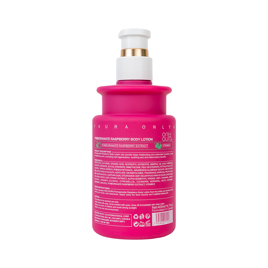 Only Aura Pomegranate Raspberry Body Lotion 400ml - Deep Moisturizing Skincare Lotion for Soft Smooth Skin, Antioxidant Nouri