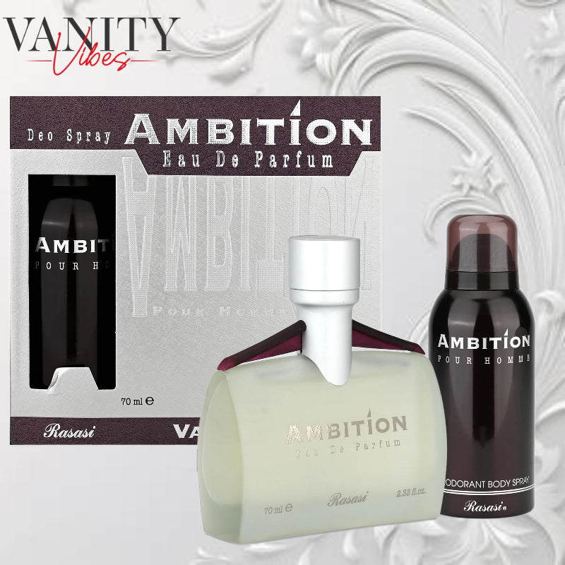 AMBITION EDP MEN 70ml + AMBITION DEO 150 ML By RASASI For Men