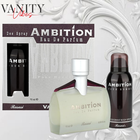 AMBITION EDP MEN 70ml + AMBITION DEO 150 ML By RASASI For Men