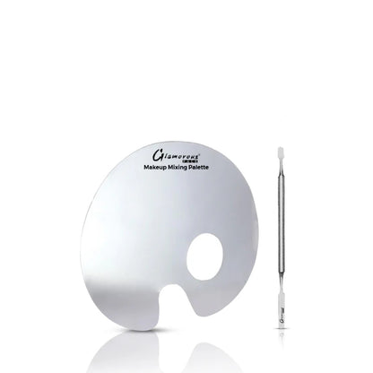 Glamorous Face Foundation & Base Mixing Palette with Spatula Stainless Steel (Large)