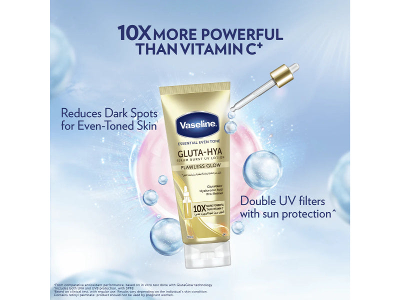 Vaseline Bright GLUTA HYA Serum Burst UV Lotion Flawless Glow 300ml