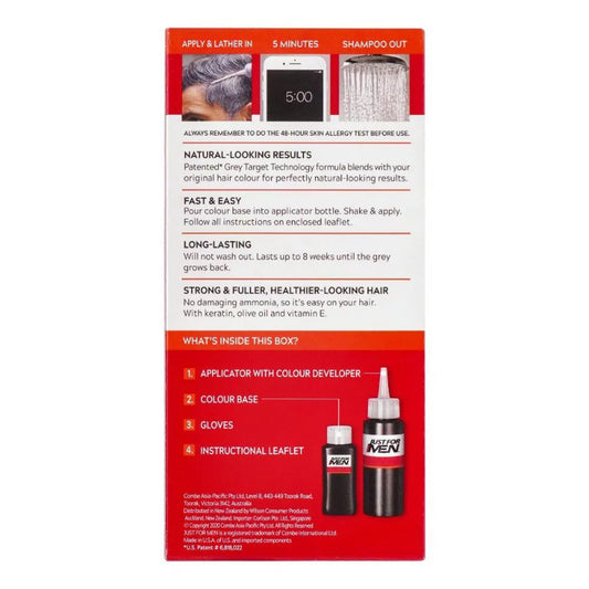 Just for Men Shampoo-In Hair Color H-25 Light Brown - Restores Original Color | 27.5ml Color Base + 38.5ml Developer