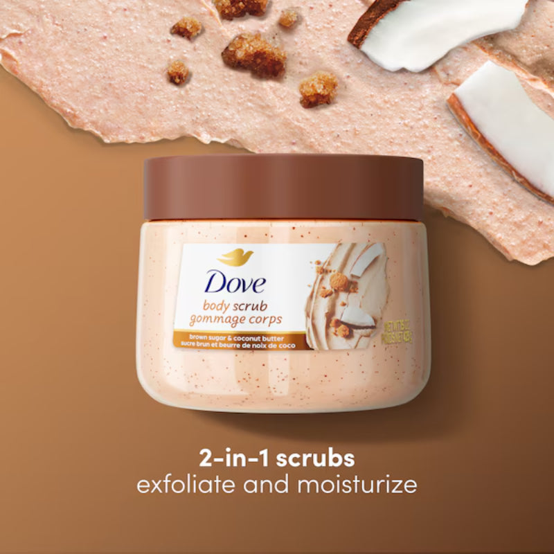 Dove Exfoliating Body Scrub Brown Sugar & Coconut Butter 425g – Gommage Corps Body Polish for Smooth & Soft Skin