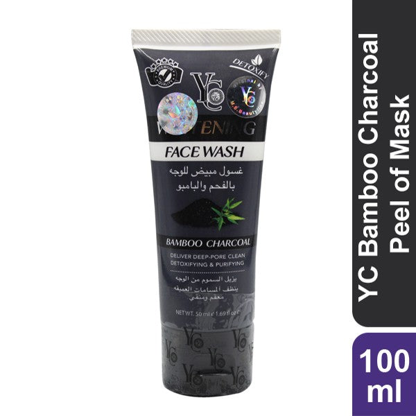 YC Whitening Bamboo Charcoal Face Wash 100 ml Deep Cleansing, Brightening & Oil Control