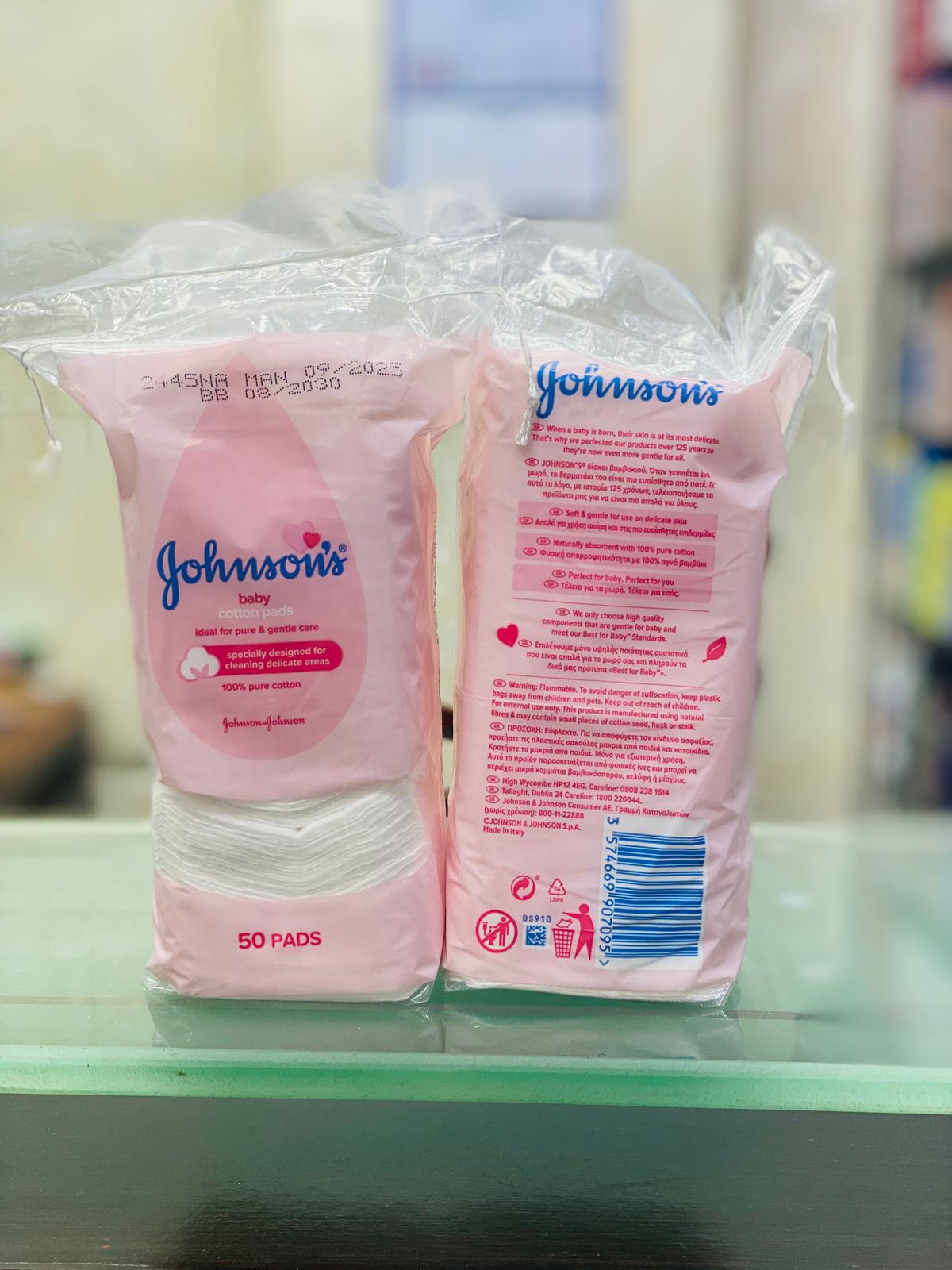 Johnson's Baby Cotton Pads 50pcs - Specially Designed for Cleaning Delicate Areas Gently