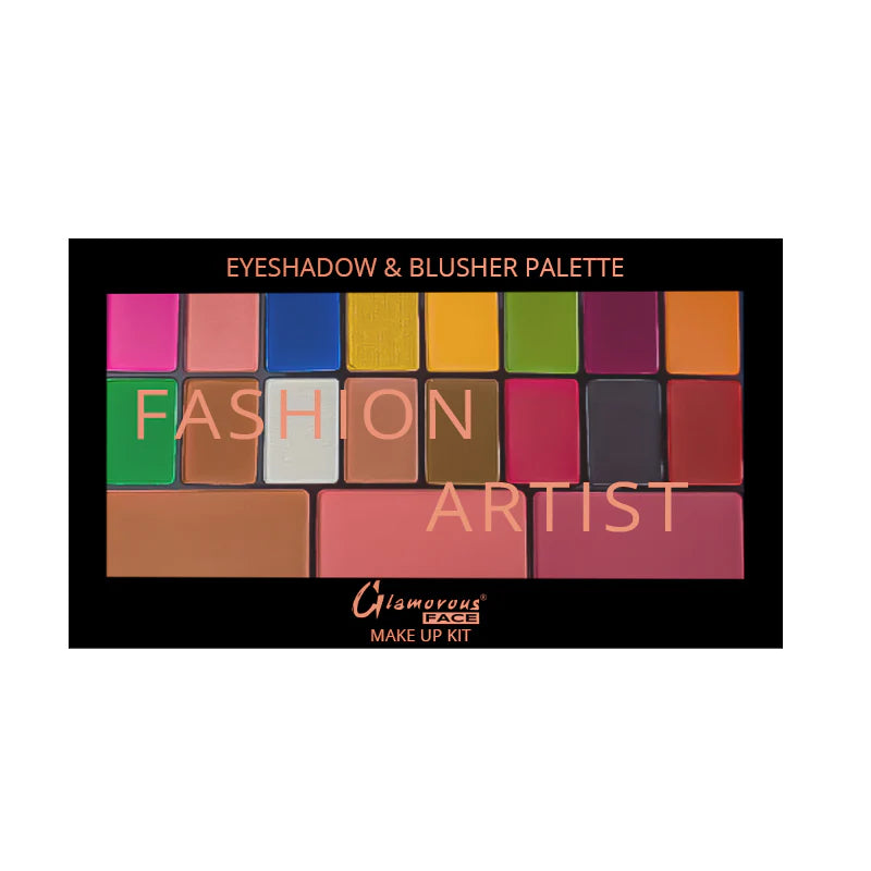 Glamorous Face Eyeshadow Palette 16 Eyeshadows, 2 Blushers Peach & Pink, 1 Contour (01)