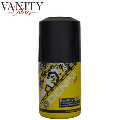 Denim Vibe Deo Roll-On Deodorant 50ml Long-Lasting Freshness & Odor Protection