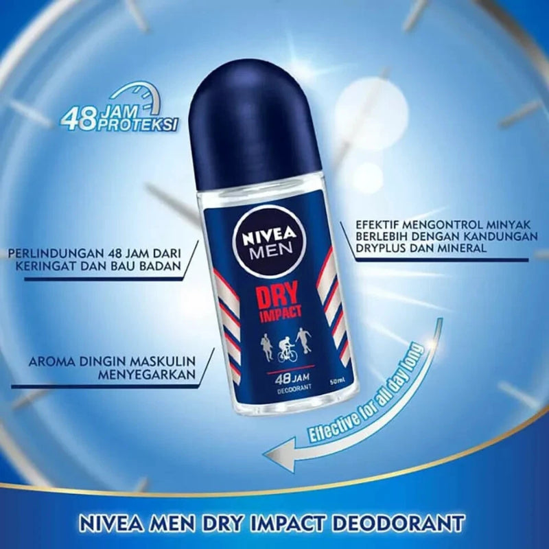 Nivea Men Dry Impact 48H Anti Perspirant Deodorant Roll-On 50ml